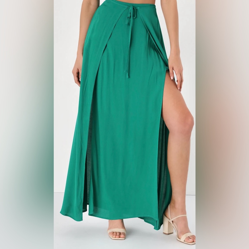 Green Drawstring Maxi Skirt - Women's - Picture 5 of 16